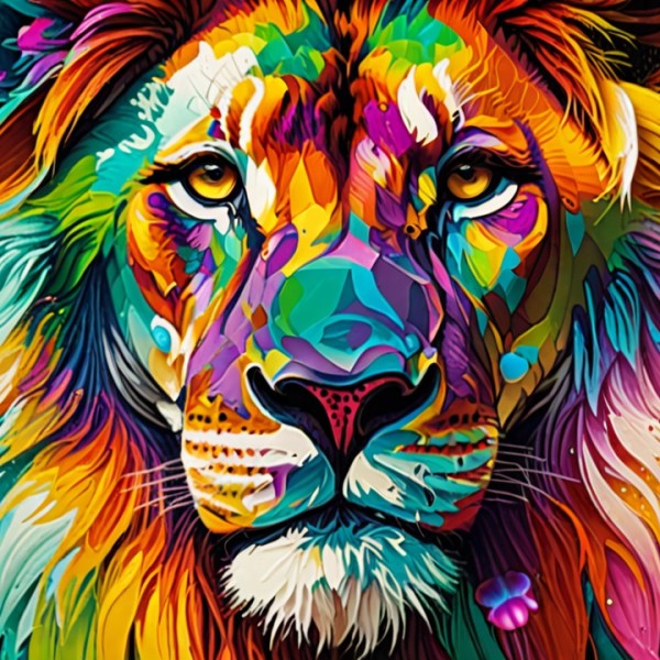 psychedelic lion